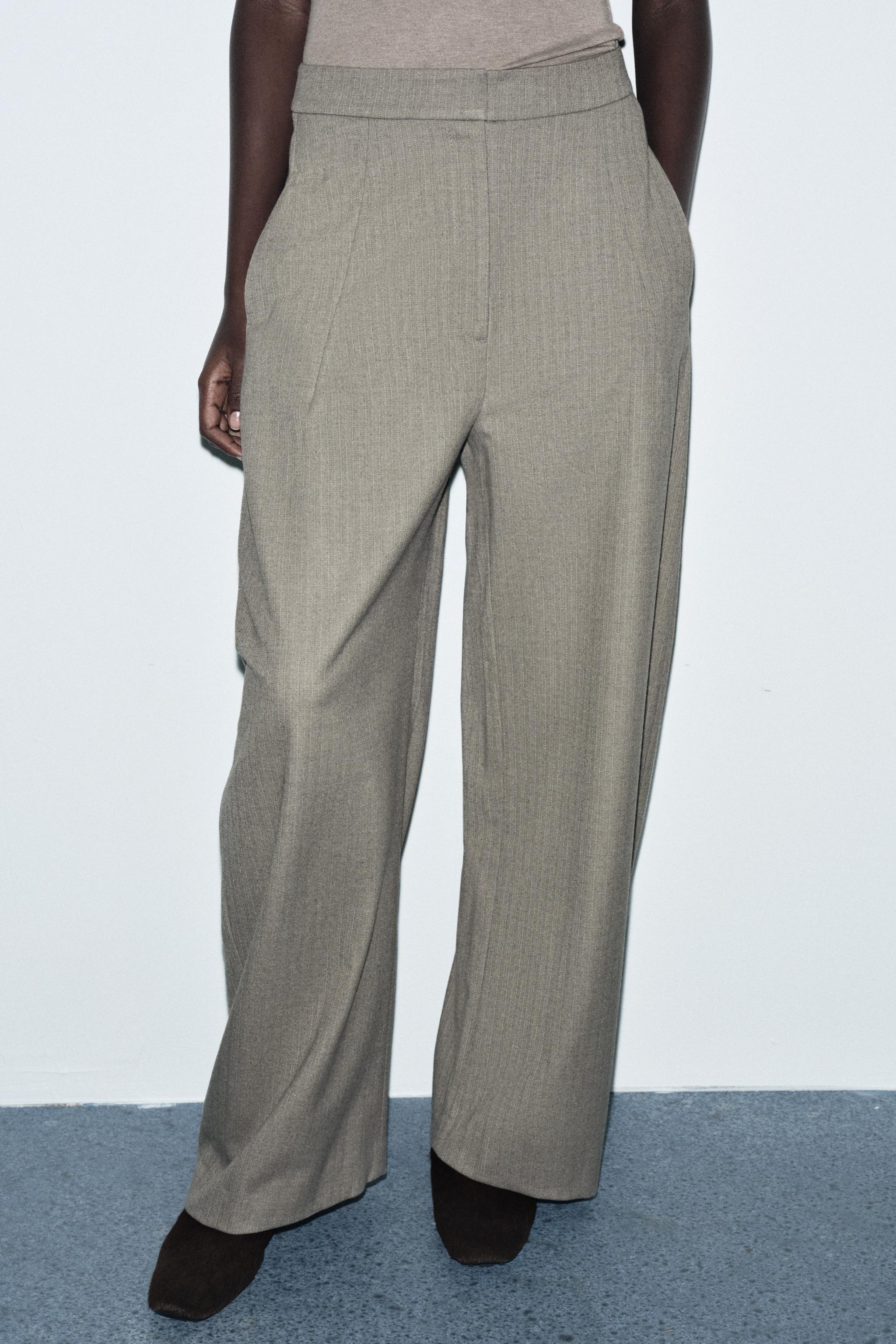 ZW COLLECTION HERRINGBONE BALLOON PANTS